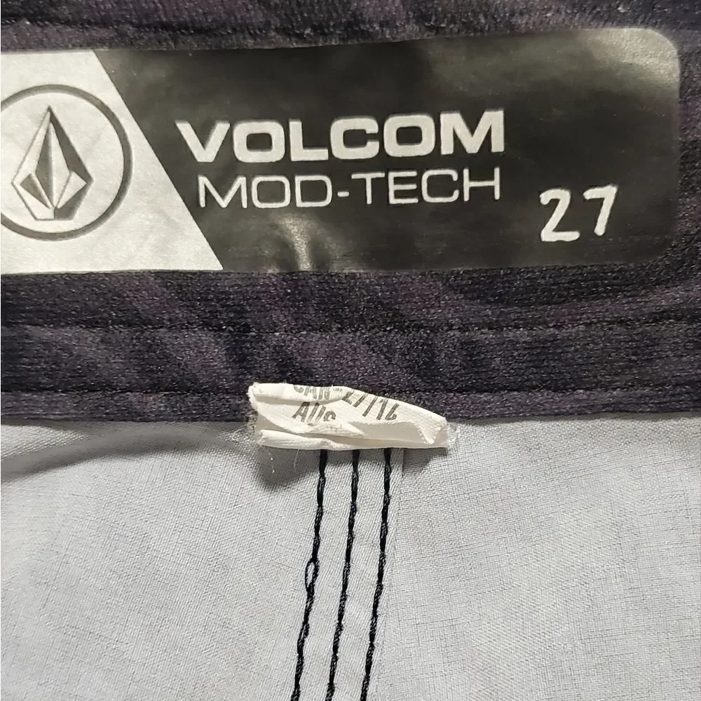 Volcom Blue & Black Swim Trunks - Picture 3 of 3